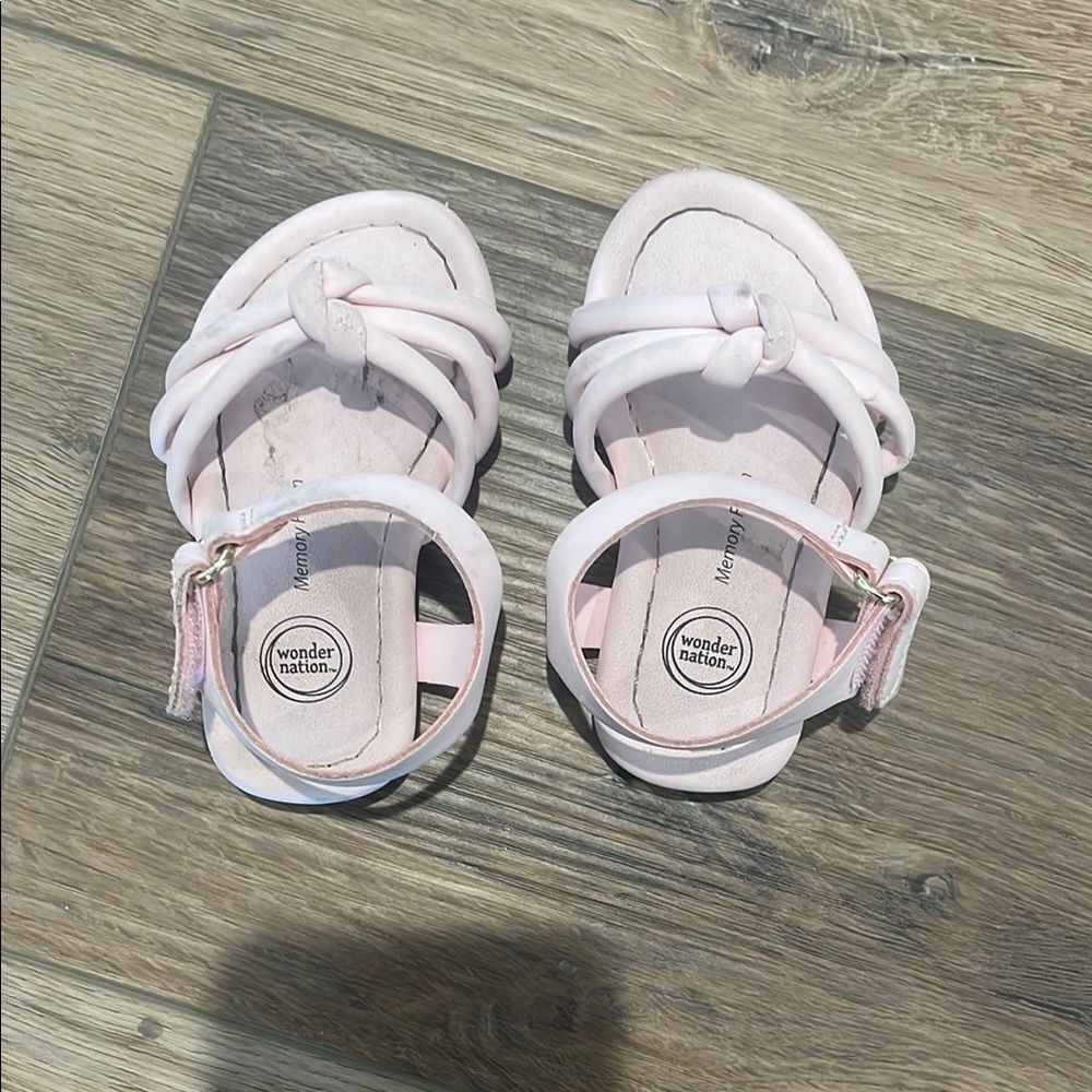 Wonder Nation Pink Sandals with Velcro Straps